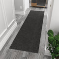 Ottomanson 3'11" x 8' Hallway Runner with Scraper Pile - Extra Durable Non-Slip Rug Mat for Indoor & Outdoor Use - Ideal for Kitchen, Entryway & Garage - High-Traffic Carpet, Black