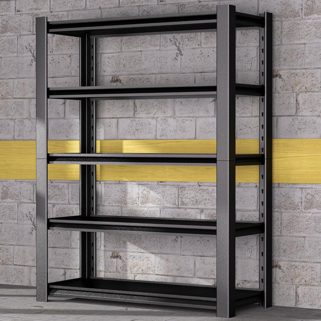 5-Tier Heavy Duty Garage Shelving Unit, 3000 LBS Capacity Metal Storage Rack 72" H x 48" W x 20" D, Adjustable Steel Shelves for Garage, Warehouse, Basement, Pantry, Workshop.1 Pack
