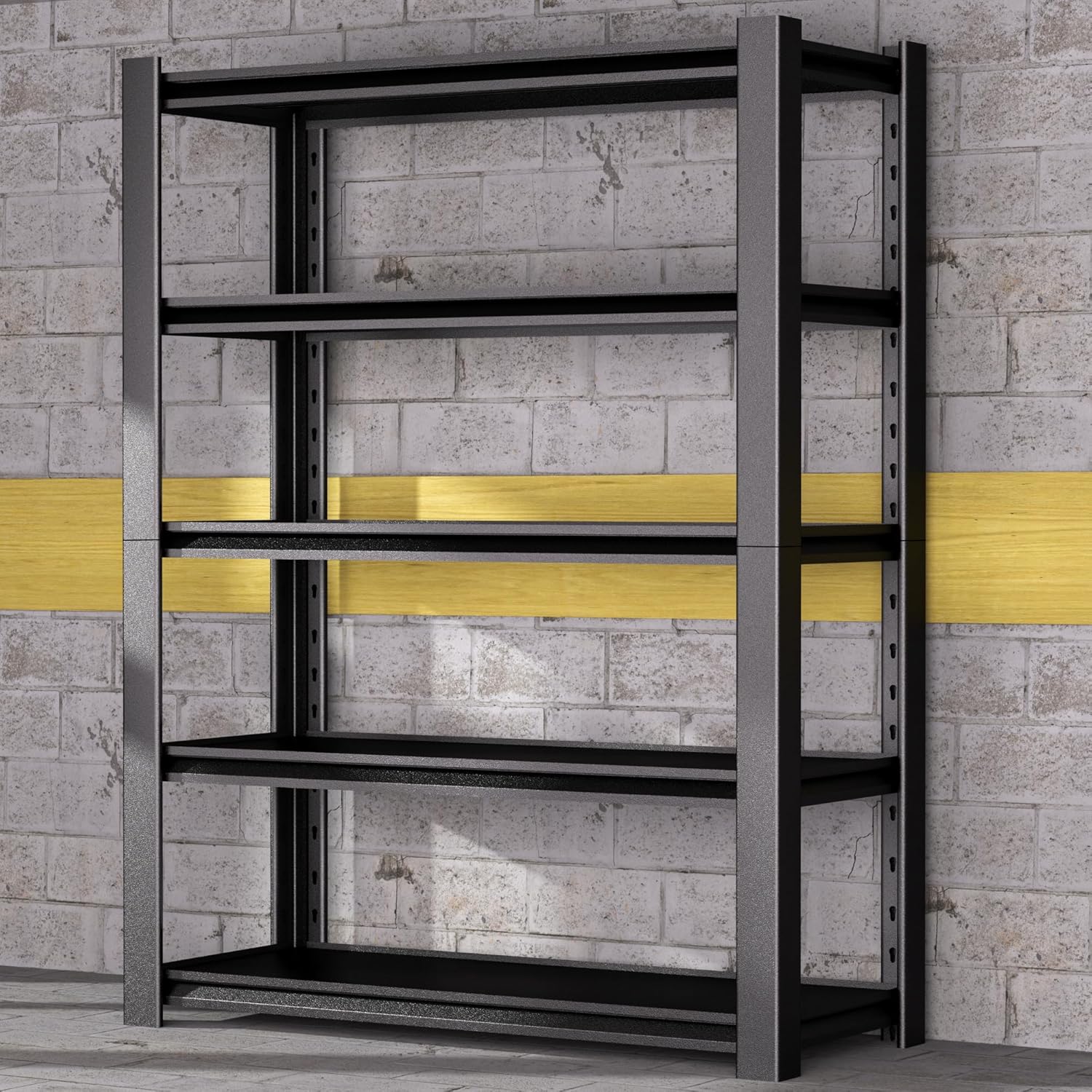 5-Tier Heavy Duty Garage Shelving Unit, 3000 LBS Capacity Metal Storage Rack 72" H x 48" W x 20" D, Adjustable Steel Shelves for Garage, Warehouse, Basement, Pantry, Workshop.1 Pack
