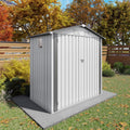 ARMSET 6x3.5 FT Metal Outdoor Storage Shed for Patio & Backyard - Waterproof Small Shed, Lockable Tool Shed with Clear Window, Galvanized Steel Garden Storage Cabinet for Tools and Bikes