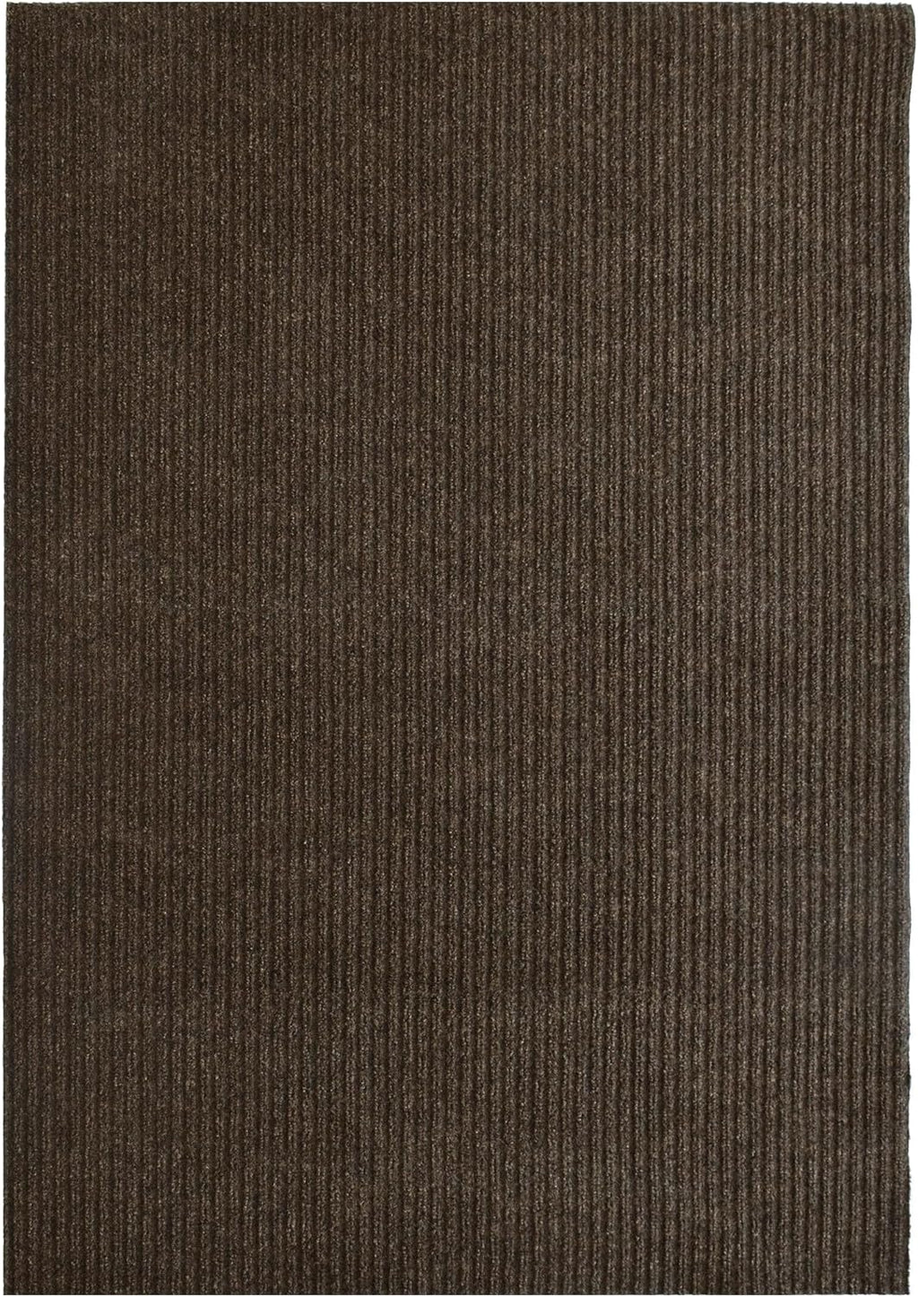iCustomRug Spartan Weather Warrior Indoor/Outdoor Utility Ribbed Carpet Runner with Non-Slip Thermoplastic Rubber Backing, 3ft X 4ft Brown