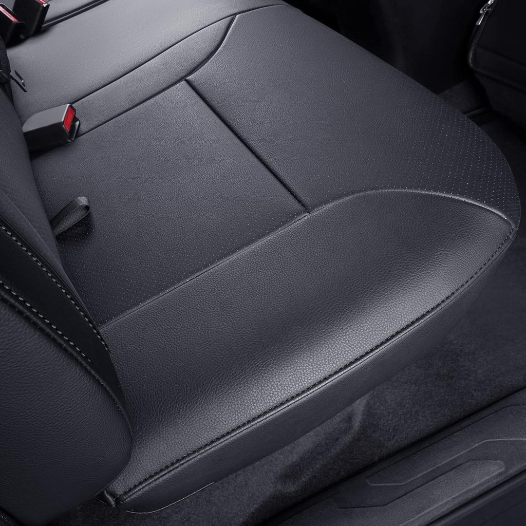 LUCKYMAN CLUB Rear Seat Covers Custom Fit for 2016-2023 Tacoma Crew Cab with Faux Leather (Black Rear)