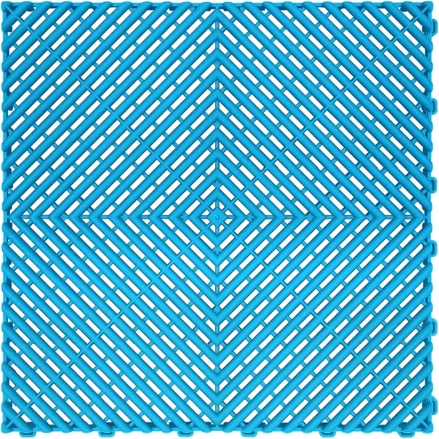 15.7"x15.7" Garage Flooring Tiles, Non-Slip Interlocking Plastic Garage Floor Mat, Garage Organization & Garage Storage, Vented Pattern(Tiffny Blue, 25PCS)