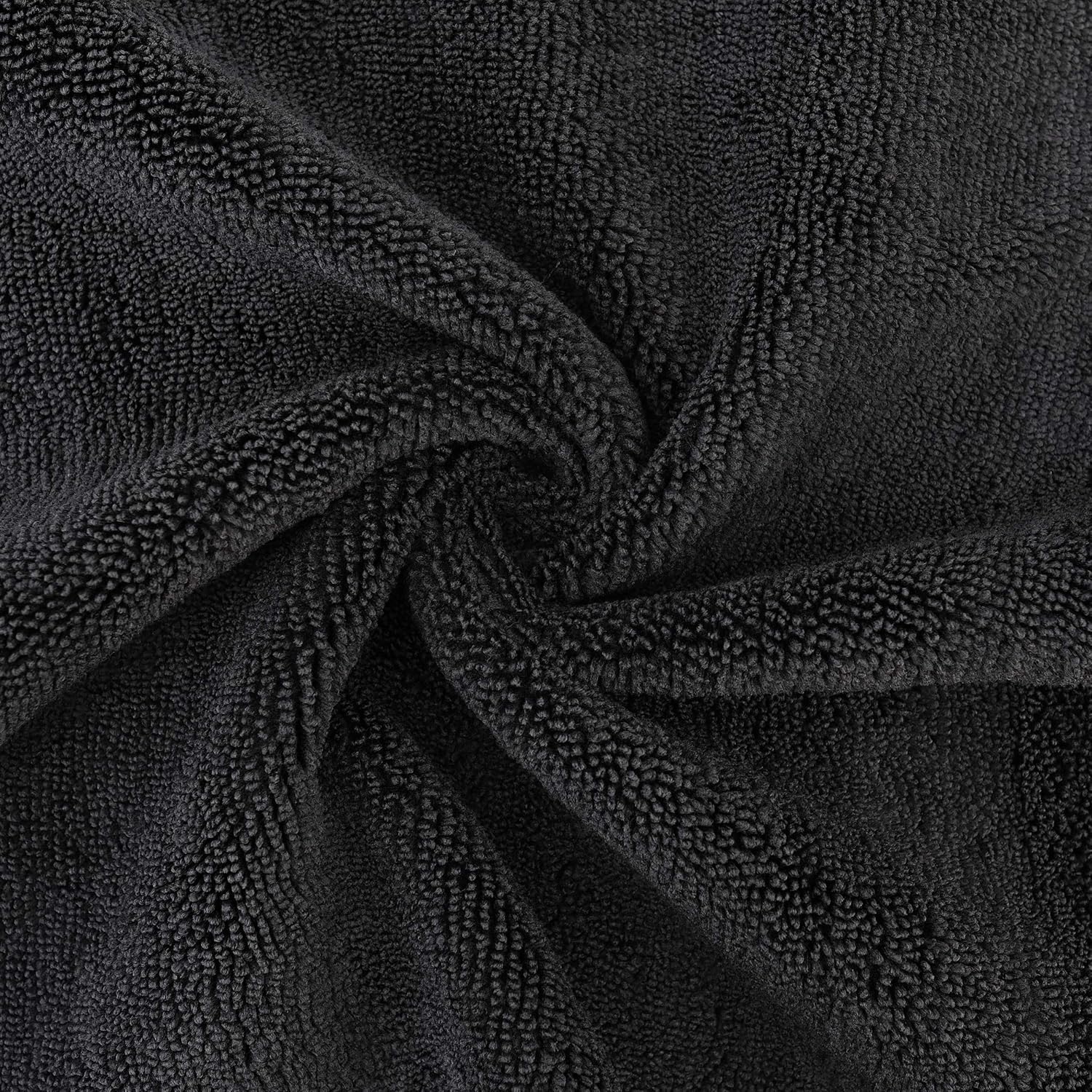 POLYTE Premium Microfiber Cleaning Towel,16 x 16 in, 12 Pack (Black)