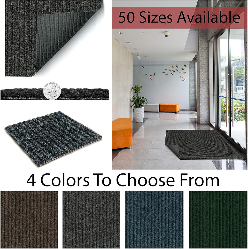KOECKRITZ Heavy Duty Durable All Weather Indoor/Outdoor Non Slip Entrance Mat Rugs and Runners for Office Business Building Home Garage Front Door (6' x 12', Blue)