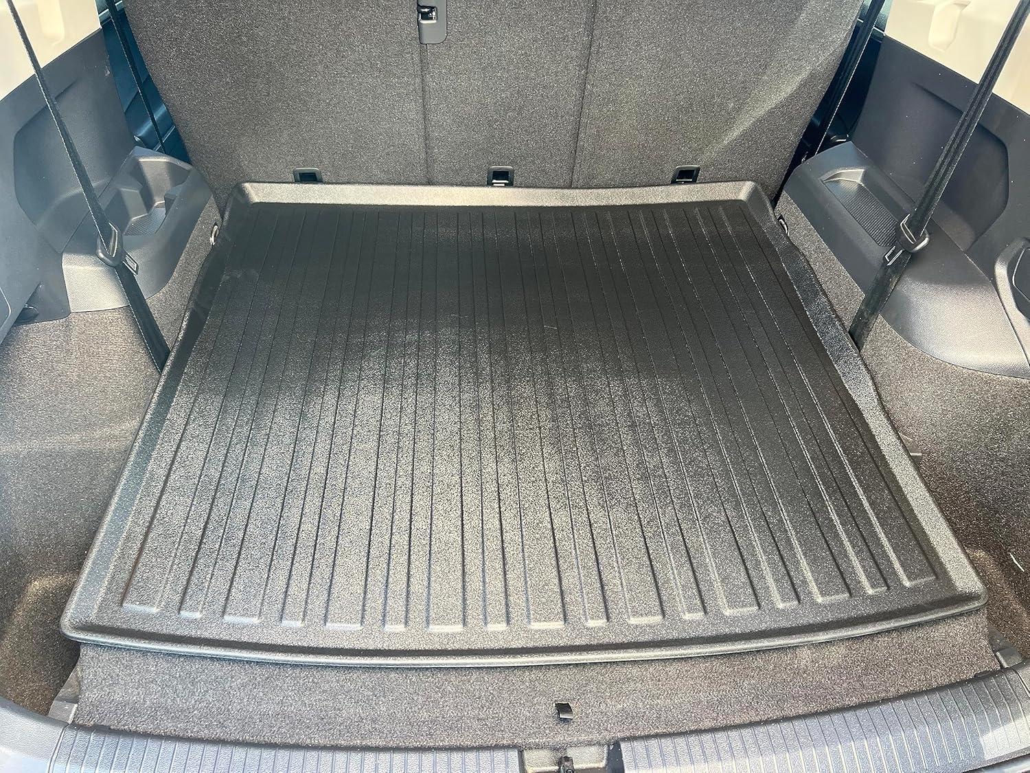 Premium Cargo Liner for Volkswagen Tiguan 5 & 7 Seat Models Trunk Layout Behind 2 Row 2018-2024 - Custom Fit Car Trunk Mat - All-Season Black Cargo Mat - 3D Shaped Laser Measured Trunk Liners
