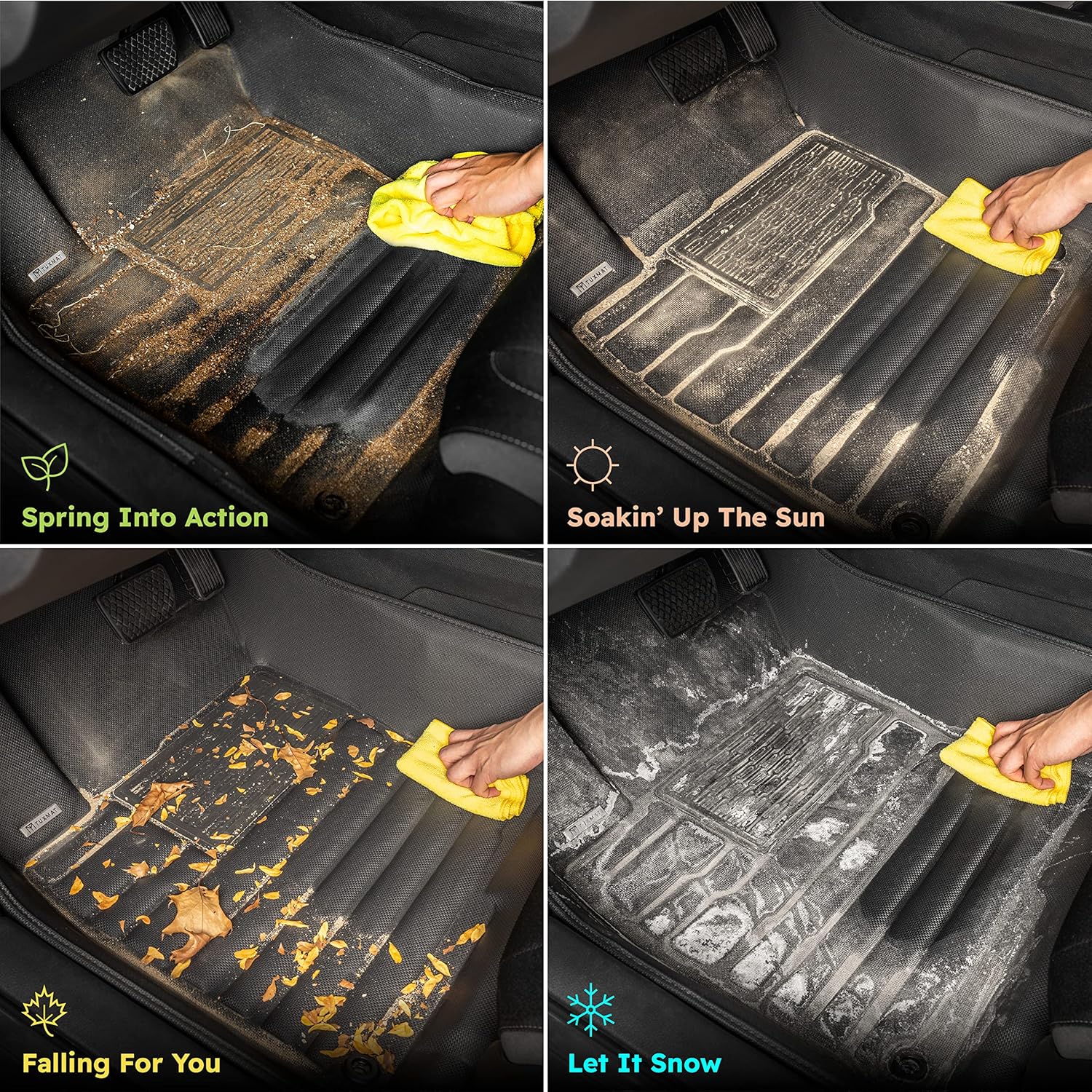 TuxMat - for Mercedes-Benz GLC 2023-2026 Models - Custom Car Mats - Maximum Coverage, All Weather, Laser Measured - This Full Set Includes 1st and 2nd Rows