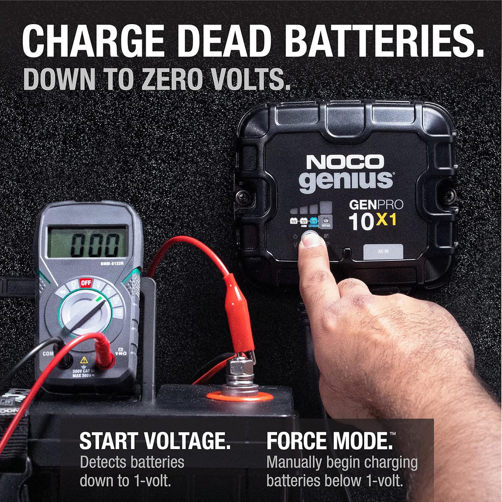 NOCO Genius GENPRO10X1: 1-Bank, 10A Onboard Battery Charger - 10A Per Bank, 12V Waterproof Marine Charger with Overcharge Protection & Temperature Compensation – for Lead-Acid & Lithium Batteries