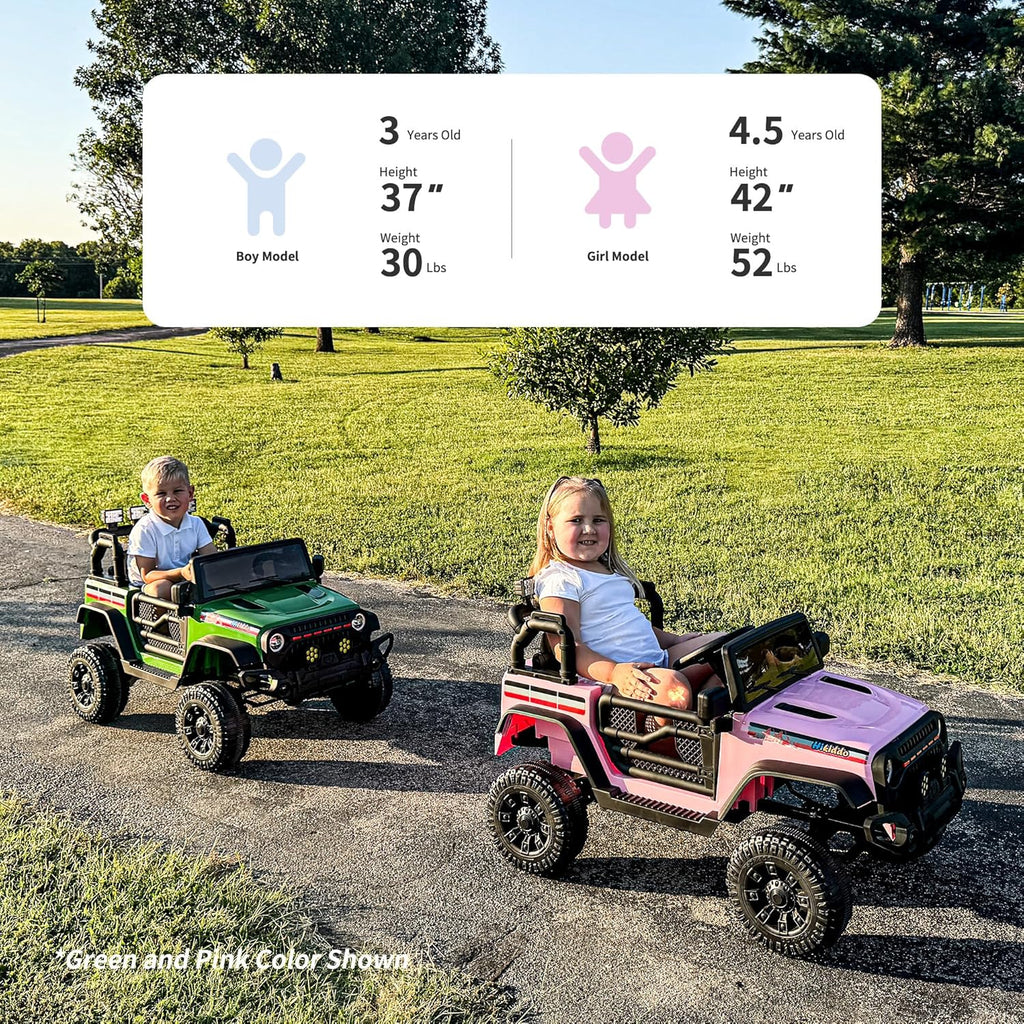 12V Kids Ride on Car Truck, Kids Electric Vehicles Car Ride on Toy for Toddlers 3-5 with Remote Control - Purple