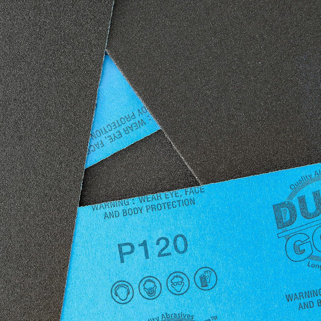 Dura-Gold Premium 120 Grit Wet or Dry Sandpaper Sheets, 5-1/2" x 9", Box of 15 - Coarse-Cut Sanding, Detailing, Polishing Automotive, Woodworking Wood Furniture, Metal Finishing Hand Sand Block Sander